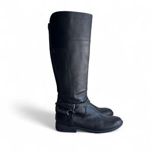 Marc‎ Fisher Tall Black Leather Riding Moto Boots 7.5